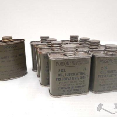 970: Nine Metal 2oz Cans of Gun Oil
Nine Metal 2oz Cans of Gun Oil