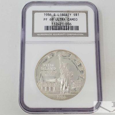 2030: .900 Silver 1986-S Liberty $1 Coin - NGC Graded
NGC Graded: PF69 Ultra Cameo In protective Casing