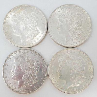 2061: Four 1921 Morgan Silver Dollars
All are Philadelphia Mint