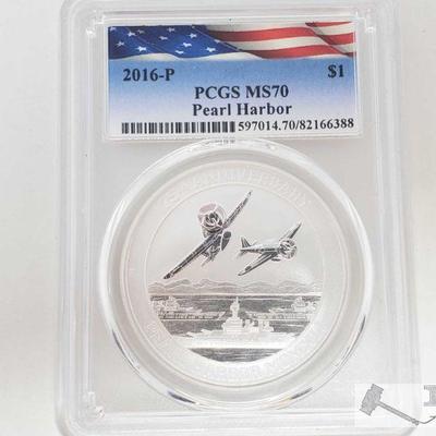 2020: .999 Fine Silver 2016-P 75th Anniversary Pearl Harbor Commemorative 1 Oz Coins - PCGS Graded
PCGS Graded MS70 In protective...
