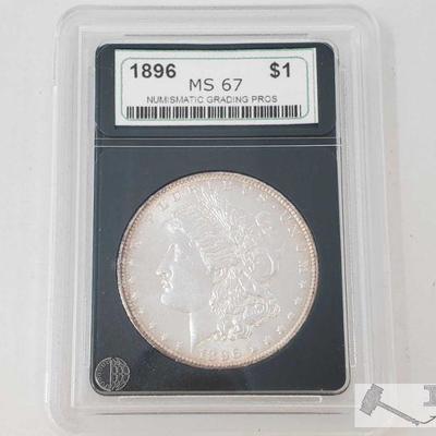 2050: 1896 Morgan Silver Dollar - NGP Graded
Philadelphia Mint NCP Graded MS67
Year: 1896
Professional Grade: MS67