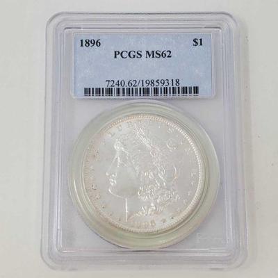 2054: 1896 Morgan Silver Dollar - PCGS Graded
PCGS Graded MS62 Philadelphia Mint