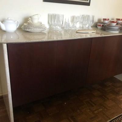 Modern Buffet with Marble Top and Sides