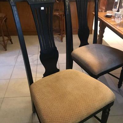 Black Stencil Dining Chairs, set of 6