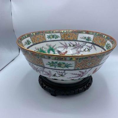 Large Asian Bowl on Stand
