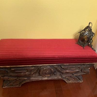 Vintage carved bench -- $195