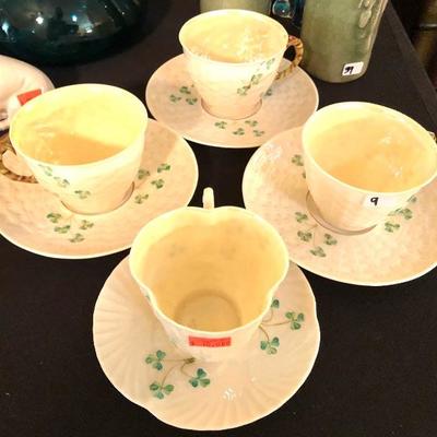 Belleek cups and saucers 