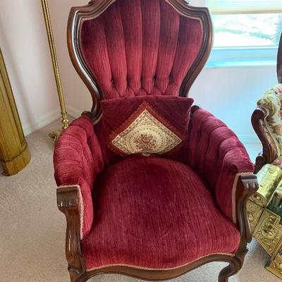Antique Victorian Carved settee and chair were purchased in 1976 from a fellow American while living in Germany. Original upholstery --...