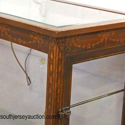  Mahogany Inlaid Glass Front and Sides Display Cabinet 