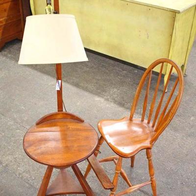  Maple â€œS. Bent & Bros. Inc. 1867 Gardner Mass.â€ Chair and Lamp Table 