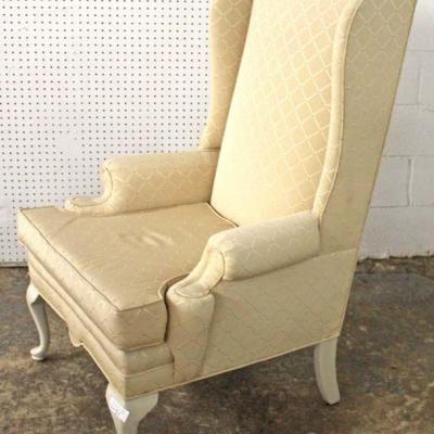  Decorator Upholstered Queen Anne Wing Chair 