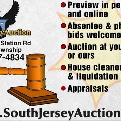 Preview Saturday prior to auction from 8:30am to 3:00pm. South Jersey Auction by Babington Auction I