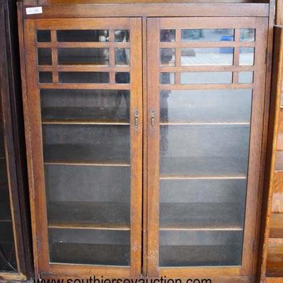  ANTIQUE Mission Oak Style 2 Door Bookcase 