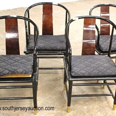  Set of 4 “Henredon Furniture” Cane Seat Barrel Back Chairs 