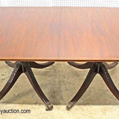 Mahogany â€œBaker Furnitureâ€ Banded and Inlaid Dining Room Table with (3) 17 Â½â€ Leaves and 8 Shield Back Dining Room Chairs (Table...