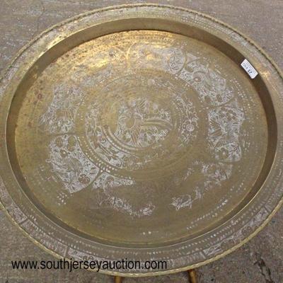  VINTAGE Brass Tray Top Spider Leg 2 Piece Table 