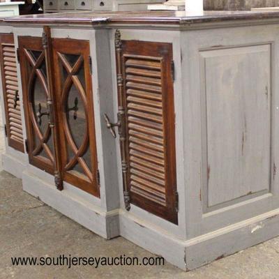  Louver Front Natural Finish Restoration Hardware Grey Distressed Buffet 