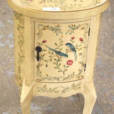  Contemporary Paint Decorated One Door Round Decorator Stand 