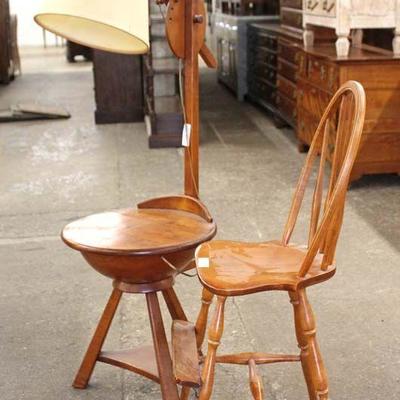  Maple â€œS. Bent & Bros. Inc. 1867 Gardner Mass.â€ Chair and Lamp Table 