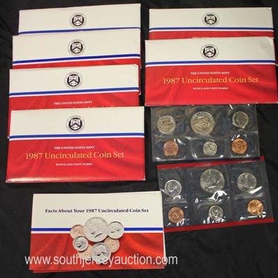  Set of 6 1987 The United States Mint Uncirculated Coin Set with D and P Mint Marks 