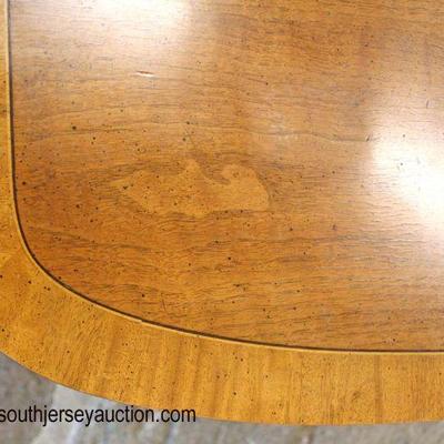  Mahogany Banded and Inlaid Double Pedestal Dining Room Table 