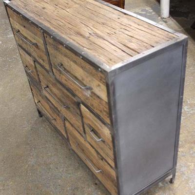  Industrial Style Rustic Wood Chest 