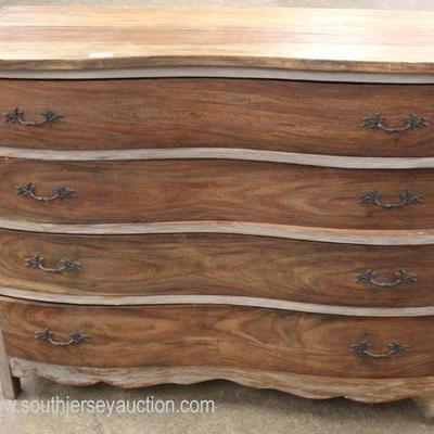  Natural Finish 4 Drawer Serpentine Low Chest 