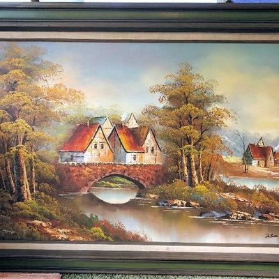 PVT018 Framed House Scenery Painting