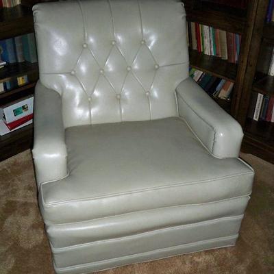J. L. Hudson Furniture Co. Naugahyde Club Chair with Ottoman(not shown)