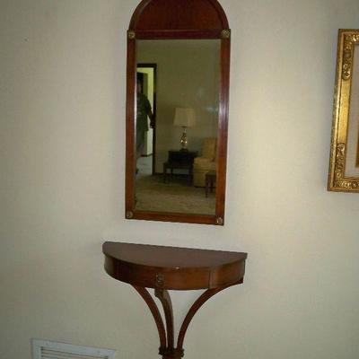 Vintage Demilune wall mount Entry Table with Mirror.