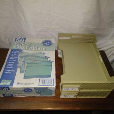 50 count box hanging folders; two tier desktop org ...