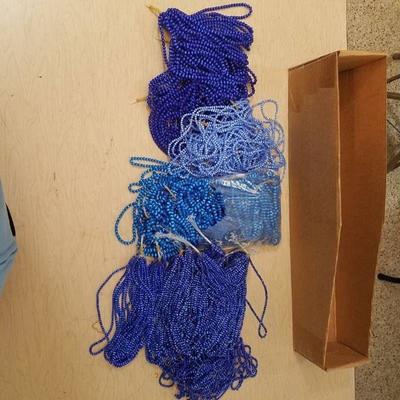 large lot of assorted blue beaded strands