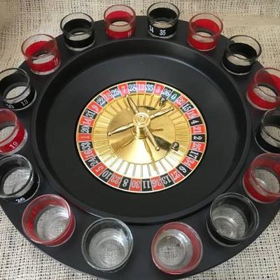 #12 Roulette Wheel with shot glasses--great decor ...