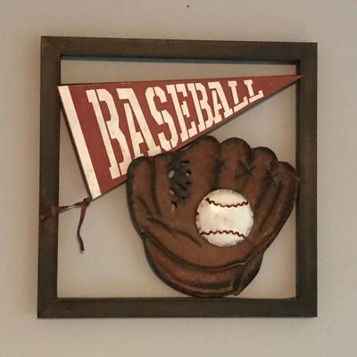 Metal Baseball Wall Decor--with Glove