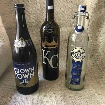Kansas City Royals empty wine bottles (great bar d ...