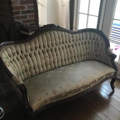 One of 2 antique Settees 