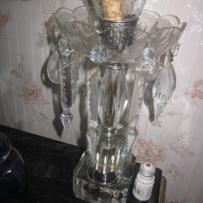 Vintage Prism Boudoir Mantle Lamps  