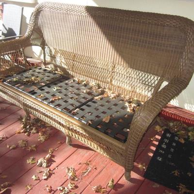 Brown Wicker with Cushions 