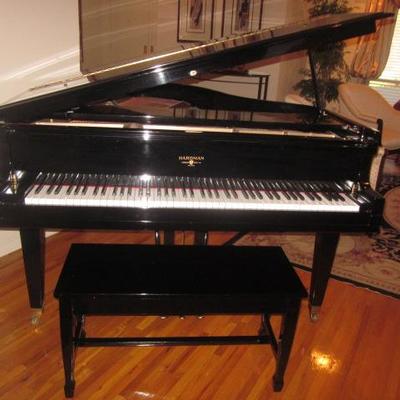 Hardman Black Lacquer Baby Grand Piano Refurbished 