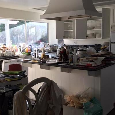 Kitchen chaos, getting sorted.  Look for more photos soon.