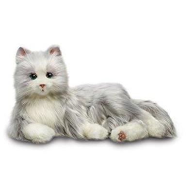 Hasbro's Joy For All Silver Cat With White Mitts