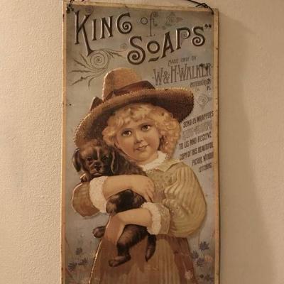 Hanging Wall Tin Advertisement-King of Soaps (incl ...