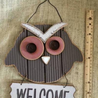 Welcome Owl wall hanging