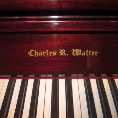 Charles R. Walter Cherry Wood Upright Piano