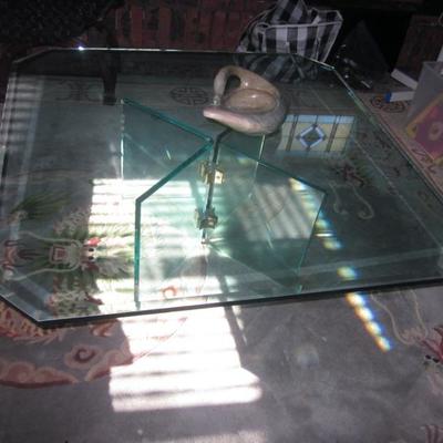 Glass 1980's Table 