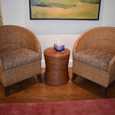 Pair of rattan chairs