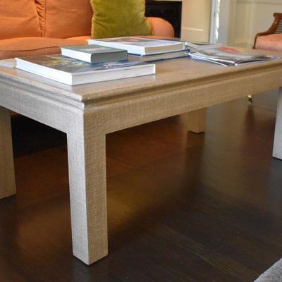 Linen wrapped coffee table