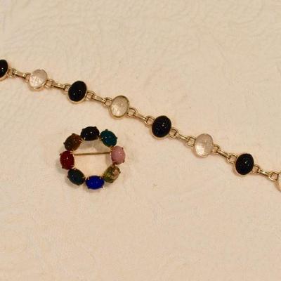 Scarab pin and bracelet