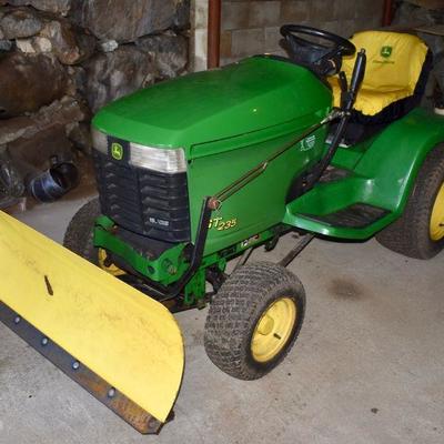 John Deere GT235 tractor and attachments
