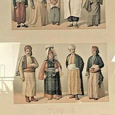 SM017: TURKEY EUROPE OUTFITS ANTIQUE 1800S LITHOGRAPH PRINT 18.5X22 LOCAL PICKUP  https://www.ebay.com/itm/113936589078